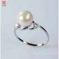 Corazón forma 925 plata de ley anillo de perlas de agua dulce de plata (ER1606)